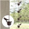 Image 3 : Decorative Rain Chains for Gutters (11.1 FT Length) Rustic Iron Bird 12-Cup Design for Downspouts