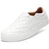 Image 1 : STQ White Slip-On Shoes/Quilted Loafers for Women (Size 8) - New (Damaged Box)