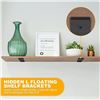 Image 5 : 4PCS Heavy-Duty Floating Shelf Brackets; 6" Wall Mounted "L" Shelf Brackets (Black) New in Box