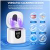 Image 7 : Ultrasonic Cleaner Machine for Jewelry, Retainers, Mouth Guards; 200ml, 4 Modes, Digital Timer - New