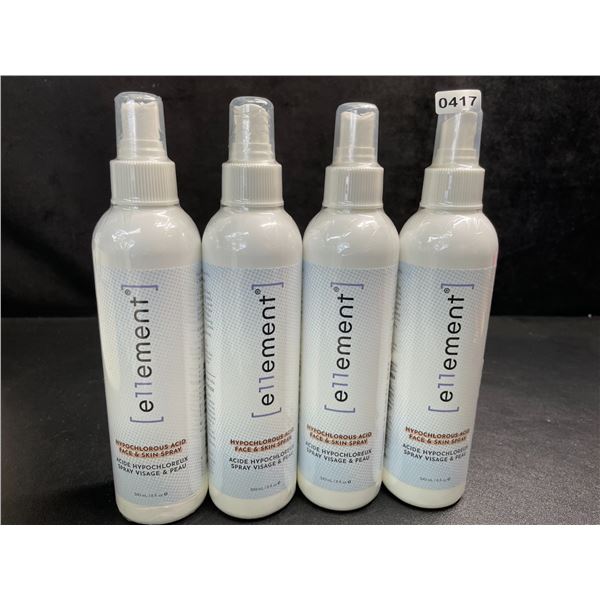 4 Bottles of e11ement Hypochlorous Acid Face & Skincare Sprays - 240ml Each - New Sealed
