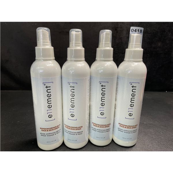 4 Bottles of e11ement Hypochlorous Acid Face & Skincare Sprays - 240ml Each - New Sealed