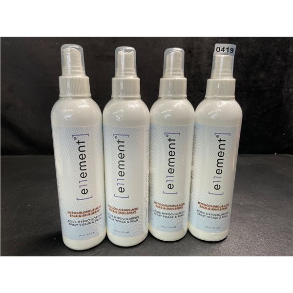 4 Bottles of e11ement Hypochlorous Acid Face & Skincare Sprays - 240ml Each - New Sealed