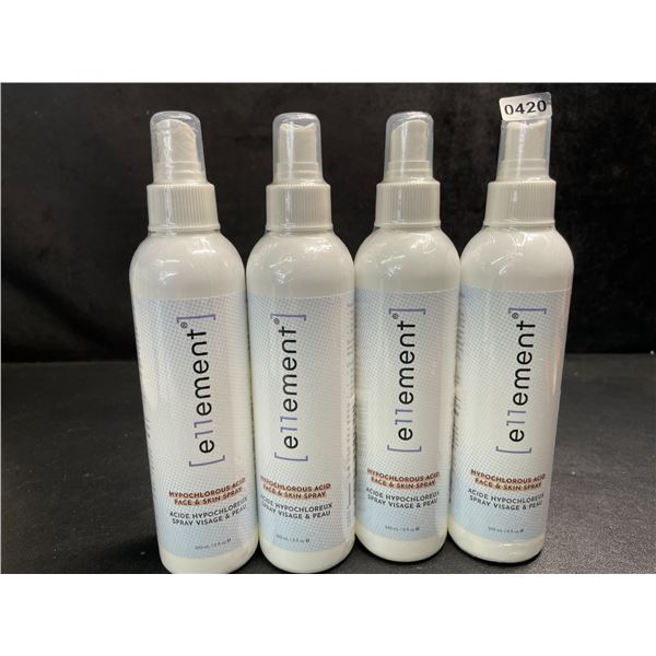 4 Bottles of e11ement Hypochlorous Acid Face & Skincare Sprays - 240ml Each - New Sealed