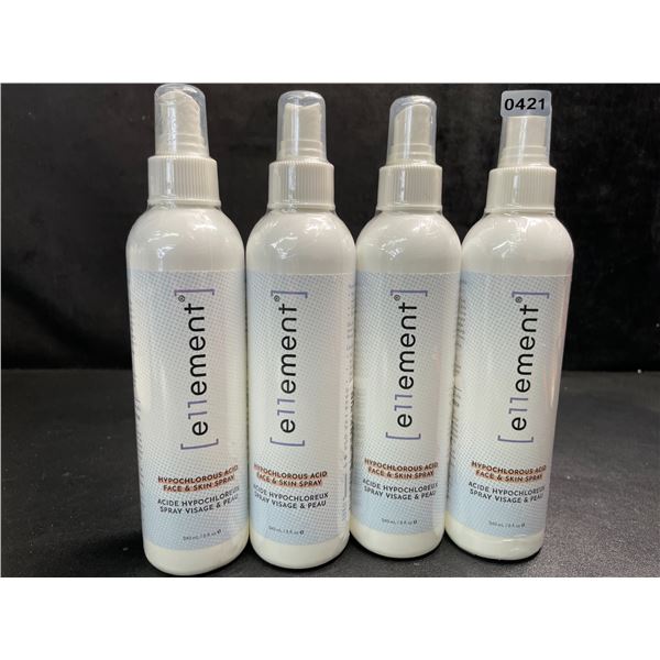 4 Bottles of e11ement Hypochlorous Acid Face & Skincare Sprays - 240ml Each - New Sealed