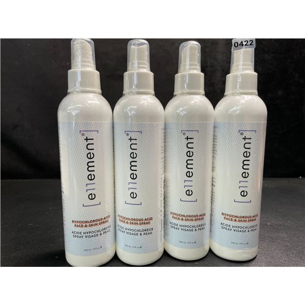 4 Bottles of e11ement Hypochlorous Acid Face & Skincare Sprays - 240ml Each - New Sealed