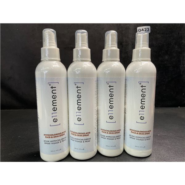 4 Bottles of e11ement Hypochlorous Acid Face & Skincare Sprays - 240ml Each - New Sealed
