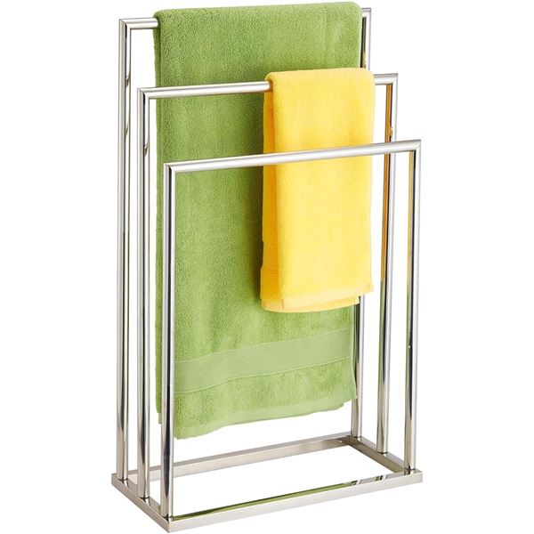 3-Tier Freestanding Towel Rack - Stainless Steel Towel Bar Stand for Bathroom - New (Assembly Req'd)