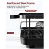 Image 2 : Sakugi Large Dish Drying Rack with Drain Board for Kitchen Counter - Durable Design (Black) New