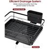 Image 4 : Sakugi Large Dish Drying Rack with Drain Board for Kitchen Counter - Durable Design (Black) New