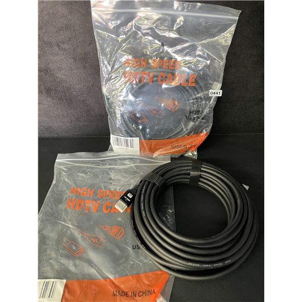 Lot of 2 High-Speed 4K UHD 35FT-Long HDMI Cords - Brand New