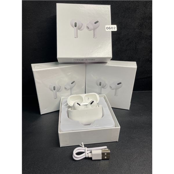Lot of 3 Air-Pod Style Wireless Bluetooth Earbuds with Charging Cases - New Sealed!