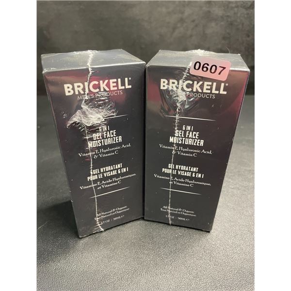 2 Boxes of Brickell Men's 6-in-1 Gel Face Moisturizers; Natural & Organic (50ml) New Sealed!