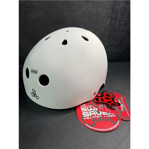 Triple Eight Certified Sweatsaver Bike/Sports Helmet - Size XXL- White - New with Tags!