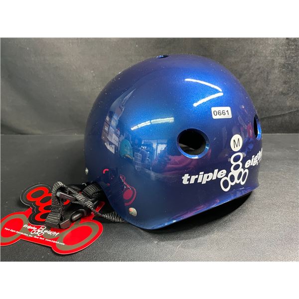 Triple Eight Certified Sweatsaver Bike/Sports Helmet - Size M - Blue - New with Tags!