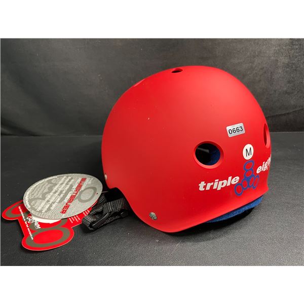 Triple Eight Certified Sweatsaver Bike/Sports Helmet - Size M - Red/Blue - New with Tags!