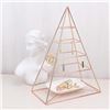 Image 8 : Lot of 2 Rose Gold 4-Tier Pyramid Jewelry Organizers/Holders with Tray - 12" Tall - New