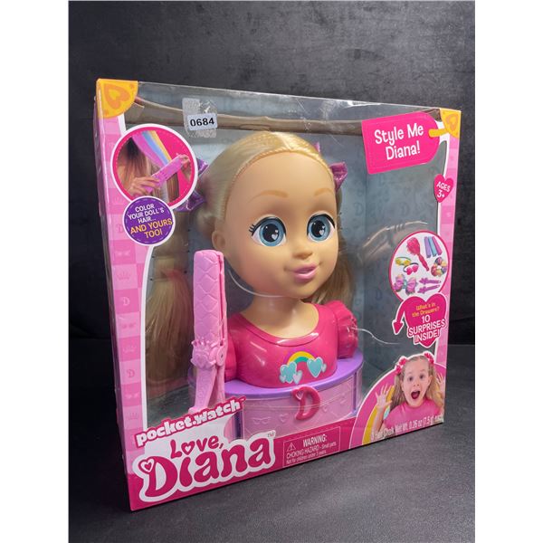 Pocket.Watch 12" Large Style-Me Diana Doll Toy for Girls - Color Your Dolls Hair! New in Box