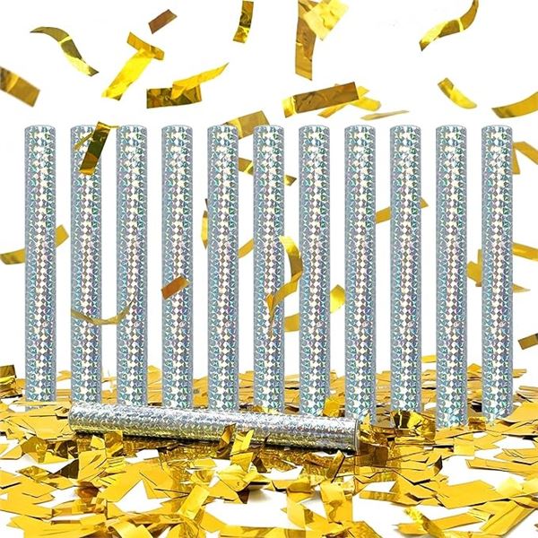 4 Packs (48PCS Total) Gold Confetti Wands/Confetti Flick Flutter Sticks for Celebrations - New