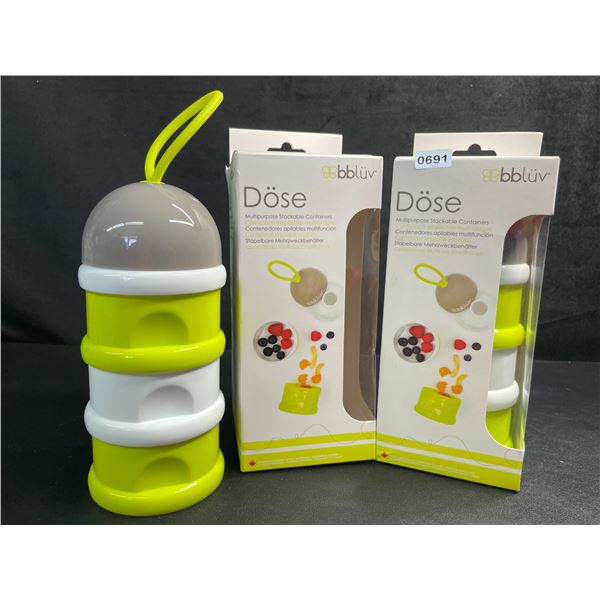 Lot of 2 Bbluv Dose Multipurpose Stackable Containers; Great for Snacks/On-the-Go! - New