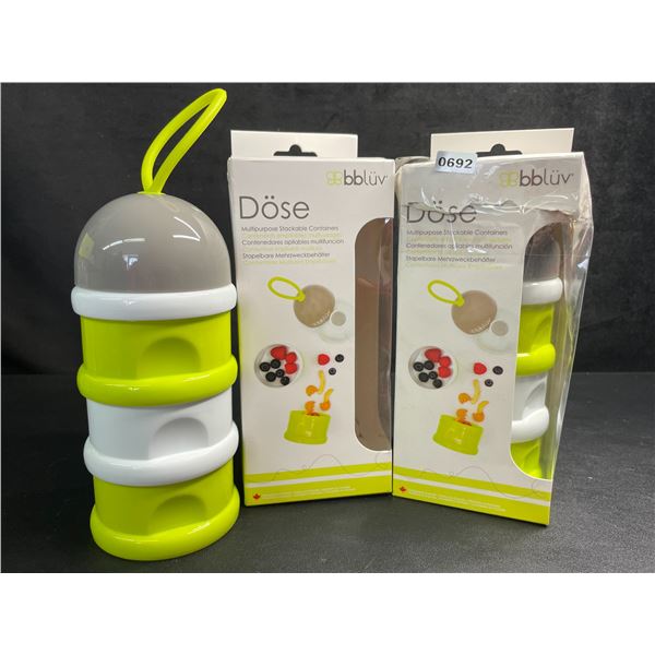 Lot of 2 Bbluv Dose Multipurpose Stackable Containers; Great for Snacks/On-the-Go! - New