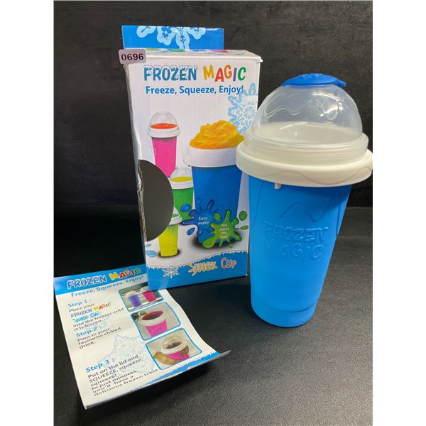 Frozen Magic Slushy Maker Cup (Blue) Freeze, Squeeze, Enjoy! Slushie Drink-Making Cup - New