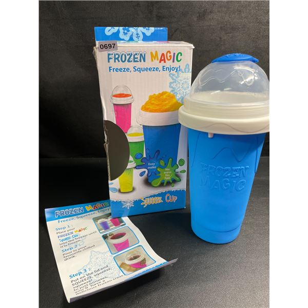 Frozen Magic Slushy Maker Cup (Blue) Freeze, Squeeze, Enjoy! Slushie Drink-Making Cup - New