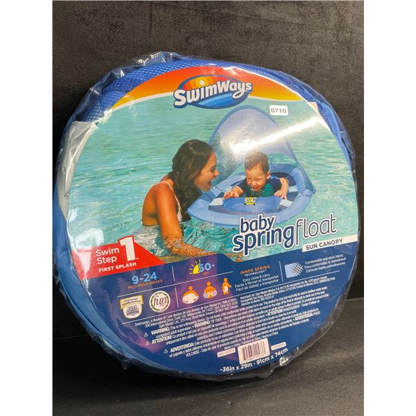 SwimWays Baby Swim Float with Sun Canopy; UPF 50+; Swim Step 1 (For 9-24months) - New!