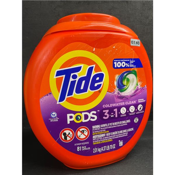 Tide Laundry Pods - Coldwater Clean (81 Pods) 2.01kg; Spring Meadow Scent - New