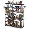 Image 2 : 7-Tier Metal Shoe Rack Tower/Shoe Storage Organizer Shelf; Holds 24-30 Pairs - New in Box