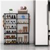 Image 8 : 7-Tier Metal Shoe Rack Tower/Shoe Storage Organizer Shelf; Holds 24-30 Pairs - New in Box