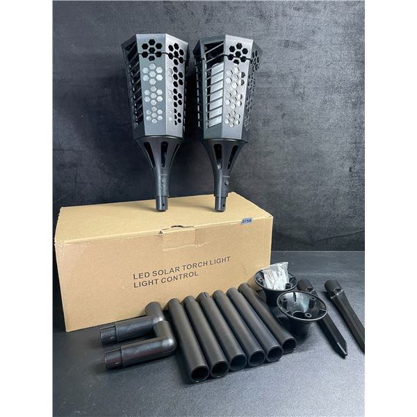2-Pack LED Solar Flame Torchlights for Lawn/Garden - New in Box