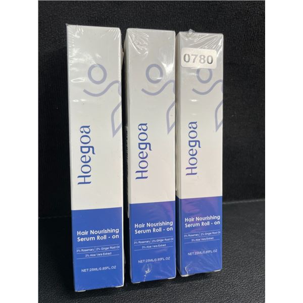 Lot of 3 Hoegoa Roll-On Hair Nourishing Serums (25ml) - New Sealed!