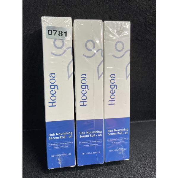 Lot of 3 Hoegoa Roll-On Hair Nourishing Serums (25ml) - New Sealed!