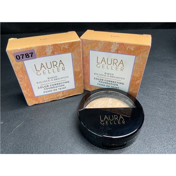 Lot of 2 Laura Geller Color Correcting Foundation (Light); Baked Balance-N-Brighten - NEW