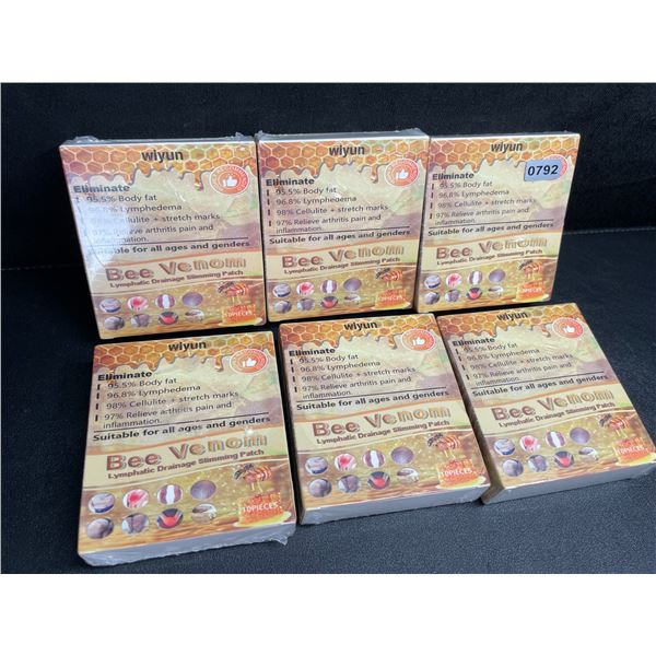 6 Boxes of Bee Venom Lymphatic Drainage Slimming Patches (10PCS Each) - New Sealed