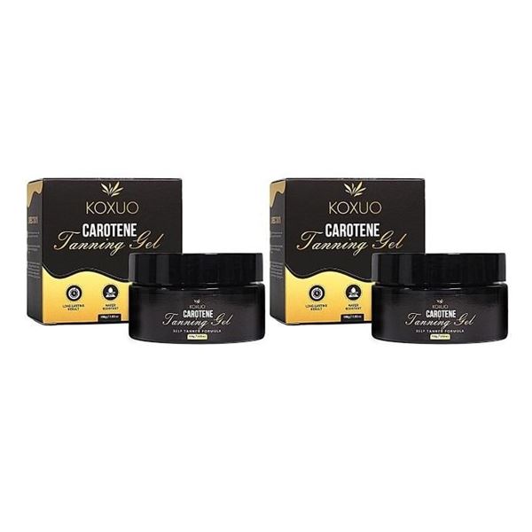 2 Boxes of KOXUO Carotene Tanning Gels (100g) Self Tanner/Natural Bronze Glow - New Sealed