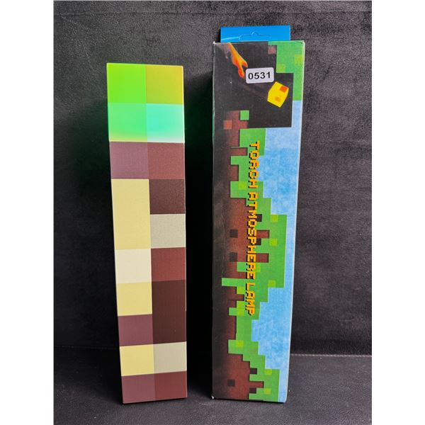 Minecraft Light-Up Wall Torch Lamp - USB-Rechargeable; Multi-Color Effects - New