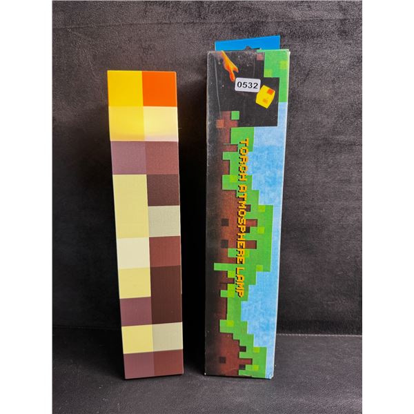 Minecraft Light-Up Wall Torch Lamp - USB-Rechargeable; Multi-Color Effects - New