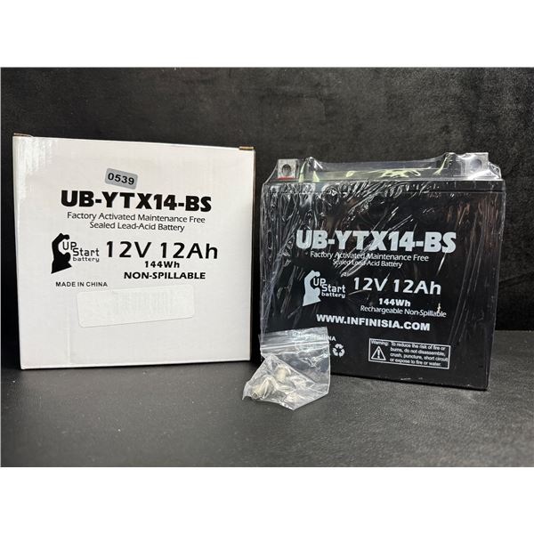 Up Start Battery UB-YTX14-BS 12V 12Ah 144Wh Sealed Lead Acid Battery - New