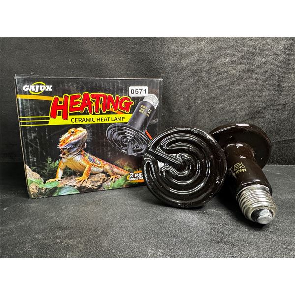 2-Pack of 150W Ceramic Heating Lamps for Reptiles - New