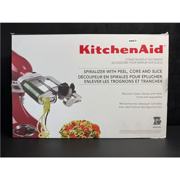 KitchenAid Spiralizer Stand Mixer Attachment with Peel, Core and Slice - New