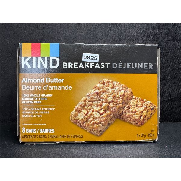 Kind 4x200G Breakfast Almond Butter Bars - 4 Packs with 2 in Each - New