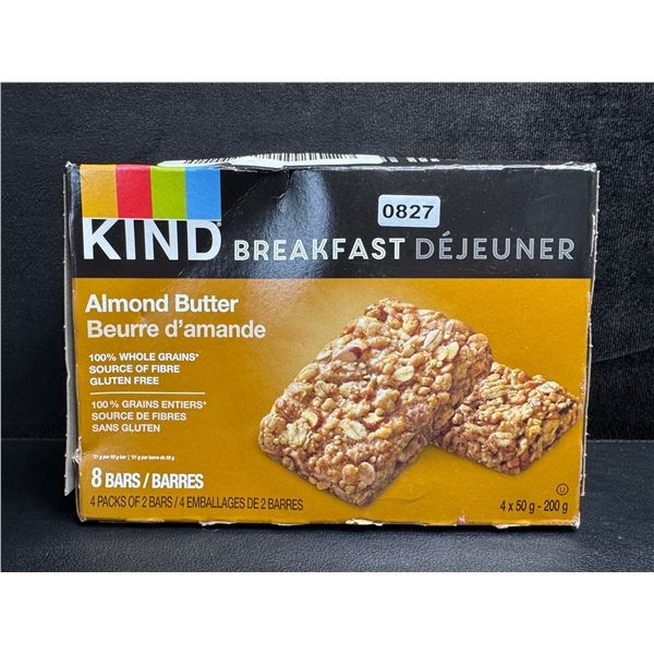 Kind 4x200G Breakfast Almond Butter Bars - 4 Packs with 2 in Each - New