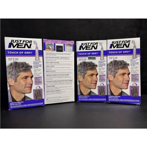 4 Boxes of Just for Men Touch of Grey Medium Brown - New