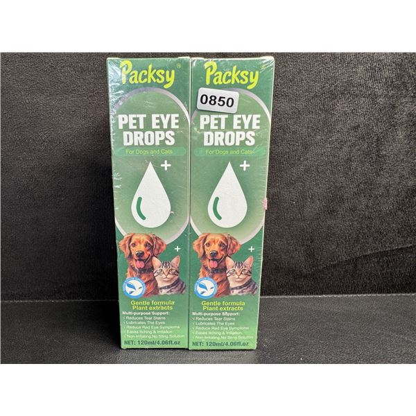 2-Pack of Packsy Pet Eye Drops for Cats and Dogs - Reduces Tear Stains and Lubricates Eyes - New