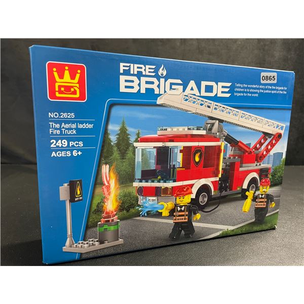 Fire Brigade The Ariel Ladder Fire Truck 249PC Lego-Style Toy Building Set - New Sealed