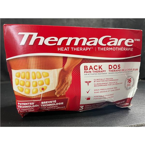 ThermaCare 3-Pack Box of Back Pain Therapy Air Activated Heatwraps - New Sealed (Dmg Box)