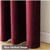 Image 5 : Miulee 2-Panels Burgundy Velvet Blackout Curtains (52" x 84") - New