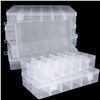 Image 1 : 6-Pack Plastic Organizer Boxes with Dividers (18 Grids) Great for Beads/Fishing Tackle/etc. - New